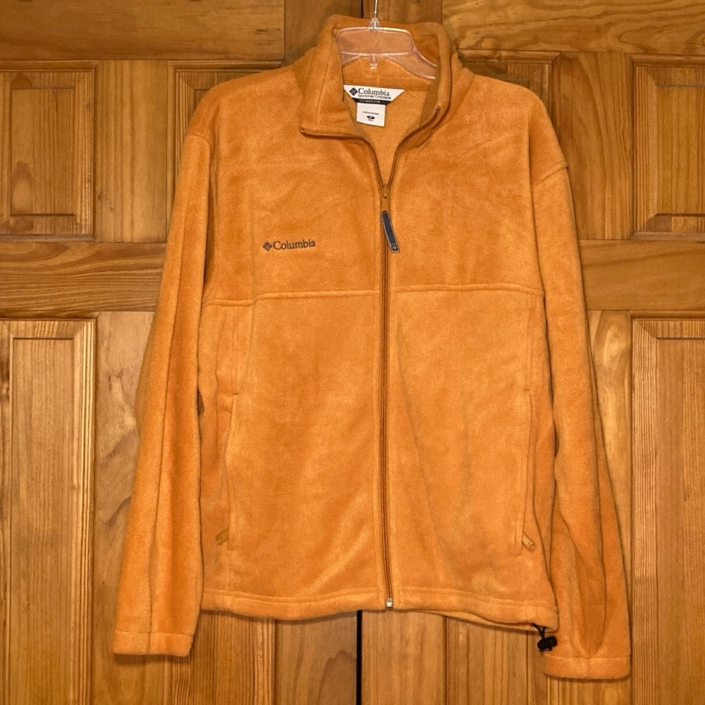 NWOT Columbia Jacket Fleece Long Sleeve Lightweight Coat Orange Men's M Medium